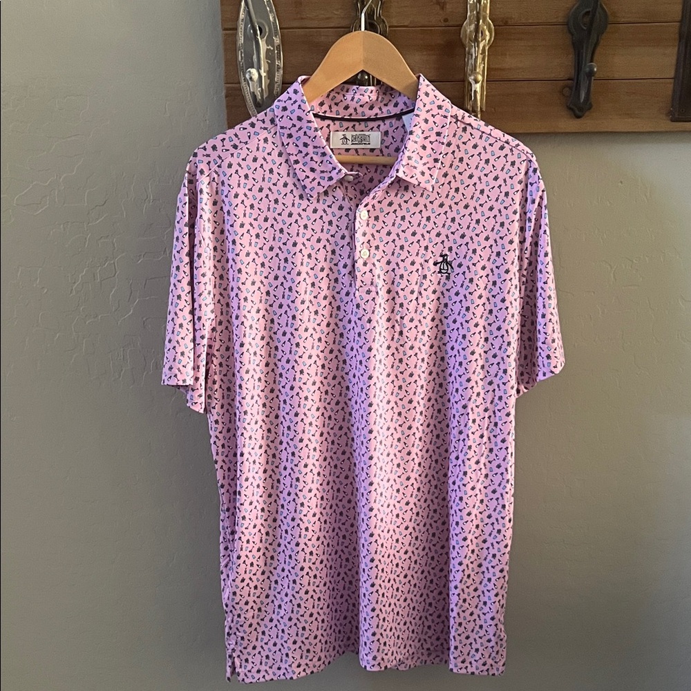 Original Penguin Lavender Pink Micro-Print Polo